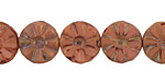 Czech Glass Rose Picasso Flower Window Coin 12mm