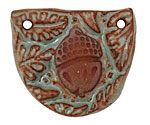 Gaea Ceramic Robin's Egg on Brick Acorn Connector 42x35mm