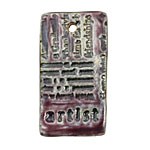 Earthenwood Studio Ceramic Amethyst Iron Artist Pendant 24x44mm