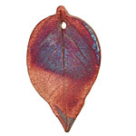XAZ Raku Ivy Leaf Pendant 29x49-50mm