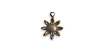Vintaj Natural Brass Teensie Sunflower Charm 11mm
