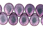 Czech Glass Luster Transparent Amethyst Teardrop 12x16mm