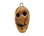 Earthenwood Studio Ceramic Crackle Root Skull Long Face Pendant 15-17x32mm
