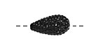 Jet Pave (w/ Preciosa Crystals) Teardrop 19x10mm (1.5mm hole)