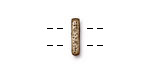 TierraCast Antique Brass (plated) Distressed 2-Hole Bar 3x13mm