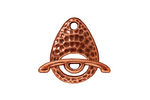 TierraCast Antique Copper (plated) Hammered Toggle Clasp 22x16mm, 24mm Bar