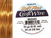Soft Flex Bronze Craft Wire 24 gauge, 20 yards