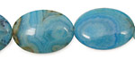 Larimar Blue Crazy Lace Flat Oval 25x18mm