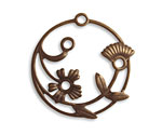 Vintaj Natural Brass Perennial Laurel Connector 32x30mm