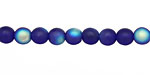 Czech Glass Matte Cobalt AB Round 6mm