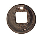 Earthenwood Studio Ceramic Pewter Square Peg Pendant 36mm
