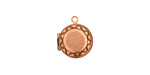 Antique Copper (plated) Small Round Ribbon Heirloom Locket 13x15mm