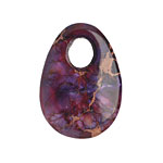 Purple Impression Jasper Flat Oval Pendant 25x35mm