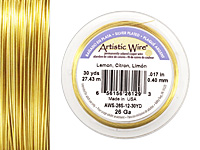 Artistic Wire Silver Plated Lemon 26 gauge, 30 yards