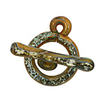 Grace Lampwork Copper River Toggle Clasp 25-26x31-32mm, 39-40mm bar