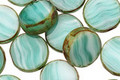 Czech Glass Beach Glass Picasso Coin 10mm