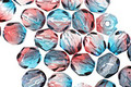 Czech Fire Polished Glass Dual Coated Aqua/Fuschia Round 6mm