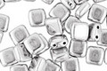 Czech Glass Silver 2-Hole Tile 6mm