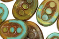 Czech Glass Sunny Waters Dotted Window Oval 18x13mm