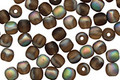Czech Glass Matte Smoky Topaz/ Vitral AB Round 4mm
