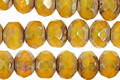 Czech Glass Artichoke Fire Polished Rondelle 6x9mm