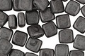 Czech Glass Matte Hematite 2-Hole Tile 6mm