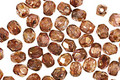 Czech Fire Polished Glass Luster Transparent Gold/Smoky Topaz Round 3mm