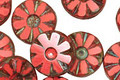 Czech Glass Pink Silk Flower Window Coin 12mm