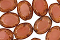 Czech Glass Coral Pink Picasso Oval 12x9mm