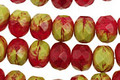 Czech Glass Raspberry Pistachio Fire Polished Rondelle 6x9mm