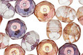 Czech Glass Metallic Frosted Wisteria Fire Polished Rondelle 6x9mm