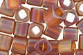TOHO Transparent Rainbow Frosted Smoky Topaz Cube 4mm Seed Bead