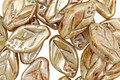 Czech Glass Luster Pistachio Leaf Drop 8x12mm