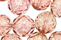 Czech Fire Polished Glass Luster Transparent Topaz/Pink Round 12mm