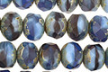 Czech Glass Sapphire Fire Polished Rondelle 6x9mm