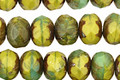 Czech Glass Margarita Fire Polished Rondelle 6x9mm