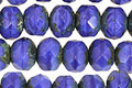 Czech Glass Cornflower Picasso Fire Polished Rondelle 6x9mm