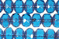 Czech Glass Metallic Blue Raspberry Fire Polished Rondelle 6x9mm