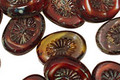 Czech Glass Pomegranate Oval w/ Star Window 14x10mm