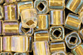 TOHO Crystal (with Gold Lining) Cube 4mm Seed Bead