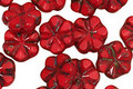 Czech Glass Red Picasso 6 Petal Daisy 9mm