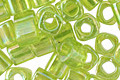 TOHO Transparent Rainbow Lime Green Cube 4mm Seed Bead