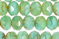Czech Glass Spring Green Fire Polished Rondelle 6x9mm