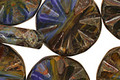 Czech Glass Denim Dreams Flower Window Coin 18mm