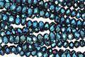 Metallic Teal Cosmos Crystal Faceted Rondelle 3mm
