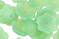 Czech Glass Apple Green (matte) 6 Petal Daisy 4x12mm