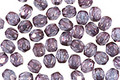 Czech Fire Polished Glass Luster Transparent Amethyst Round 3mm