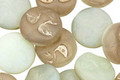 Czech Glass Luster Sea Spray (matte) Moon Face 13mm