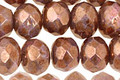 Czech Glass Lustered Bronze Fire Polished Rondelle 5x7mm