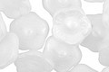 Czech Glass White Flower Button 12x7mm